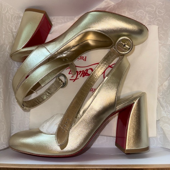 Christian Louboutin Shoes - Christian Louboutin Gold and Red Heels